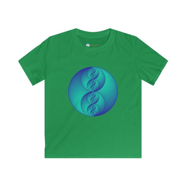 Kids Softstyle Tee: Binary Medallion Phosphor - Image 3