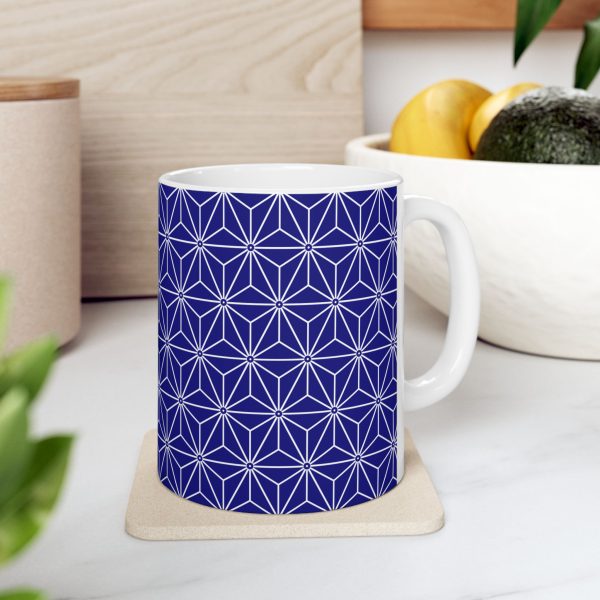 Ceramic Mug (11oz): Hexagon Star Blue - Image 2