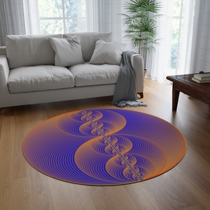 Rug: Binary Medallion Lapis Gold
