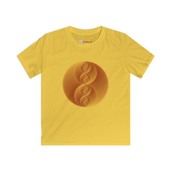 Kids Softstyle Tee: Binary Medallion Gold - Image 2