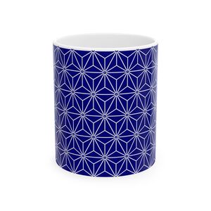 Ceramic Mug (11oz): Hexagon Star Blue