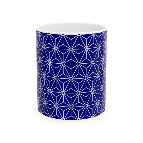 Ceramic Mug (11oz): Hexagon Star Blue