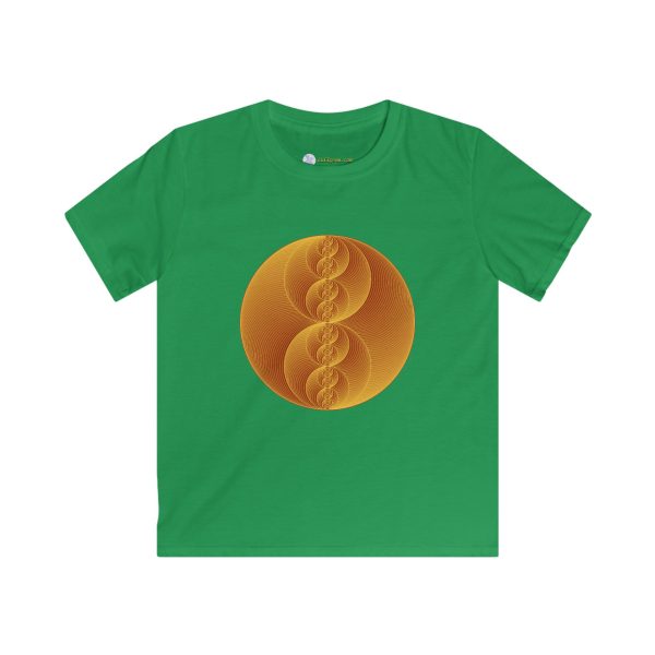 Kids Softstyle Tee: Binary Medallion Gold - Image 3