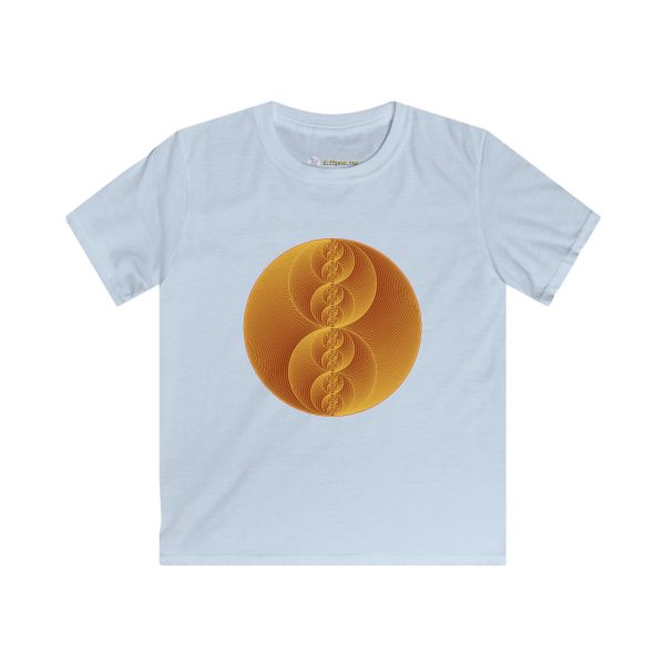 Kids Softstyle Tee: Binary Medallion Gold - Image 4