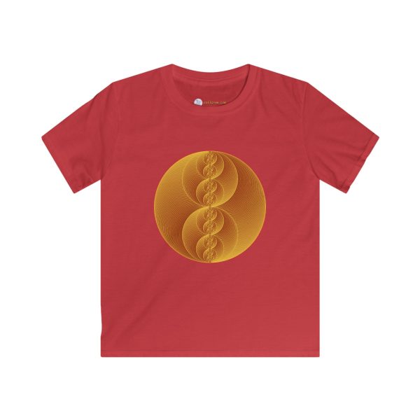 Kids Softstyle Tee: Binary Medallion Gold - Image 7