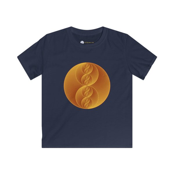 Kids Softstyle Tee: Binary Medallion Gold - Image 9