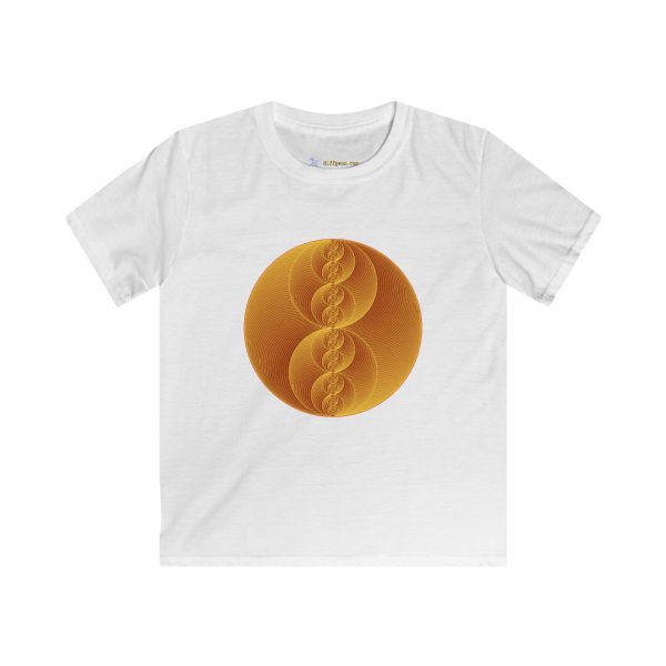 Kids Softstyle Tee: Binary Medallion Gold