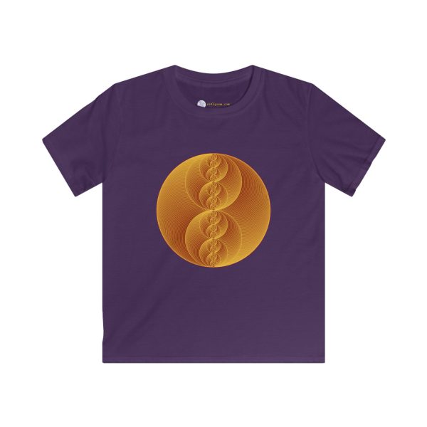 Kids Softstyle Tee: Binary Medallion Gold - Image 10