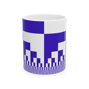 Ceramic Mug (11oz): Binary Cascade Blue