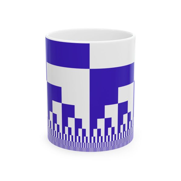 Ceramic Mug (11oz): Binary Cascade Blue