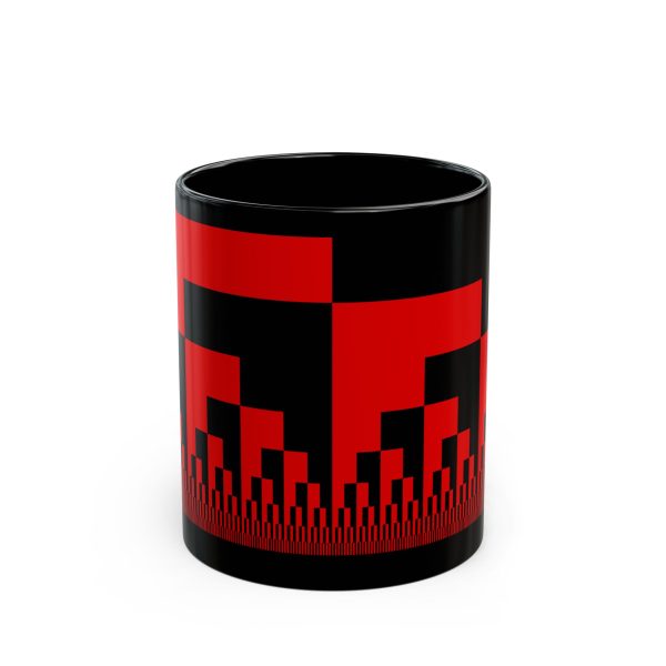 Ceramic Mug (11oz): Binary Cascade Red