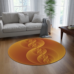 Rug: Binary Medallion Gold