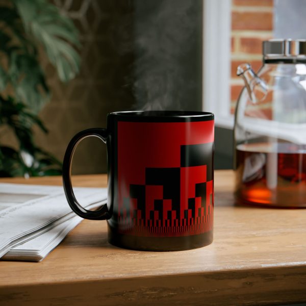 Ceramic Mug (11oz): Binary Cascade Red - Image 2