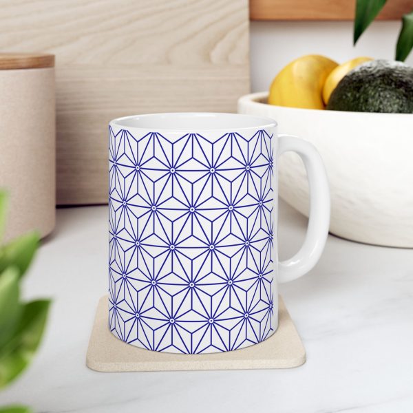 Ceramic Mug (11oz): Hexagon Star White - Image 2