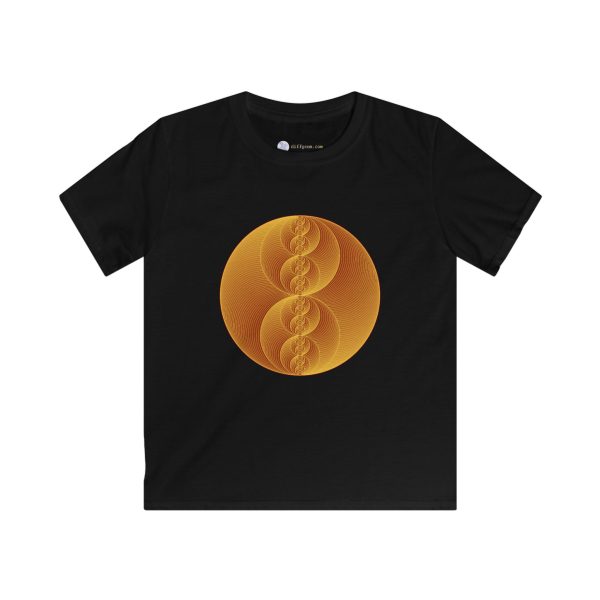 Kids Softstyle Tee: Binary Medallion Gold - Image 8