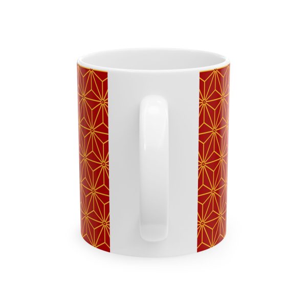 Ceramic Mug (11oz): Hexagon Star Red - Image 4