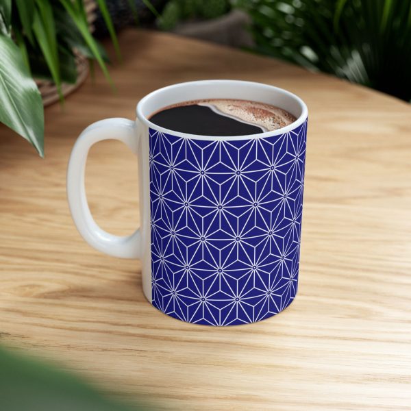 Ceramic Mug (11oz): Hexagon Star Blue - Image 3