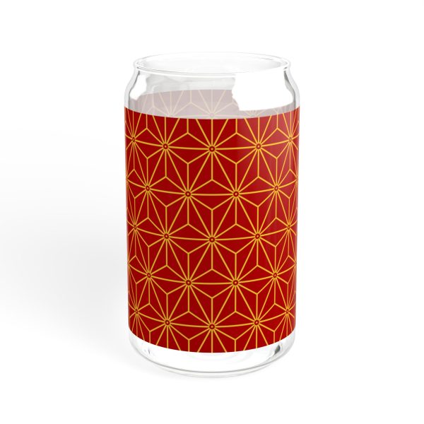 Sipper Glass, 16oz: Hexagon Star Red - Image 4