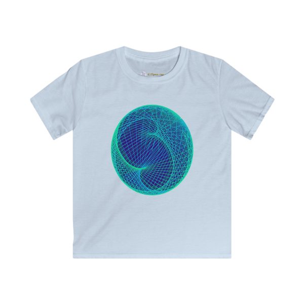 Kids Softstyle Tee: Ellipsoid Geodesics Phosphor - Image 4