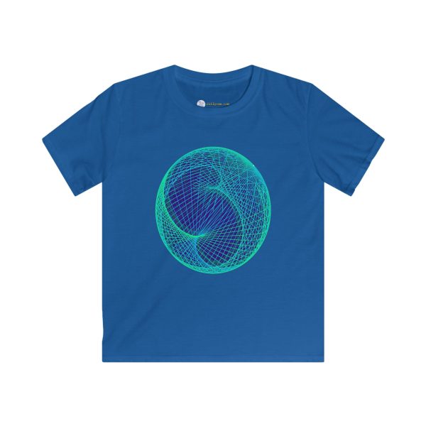 Kids Softstyle Tee: Ellipsoid Geodesics Phosphor - Image 5