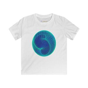 Kids Softstyle Tee: Ellipsoid Geodesics Phosphor