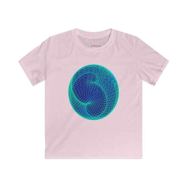 Kids Softstyle Tee: Ellipsoid Geodesics Phosphor - Image 6