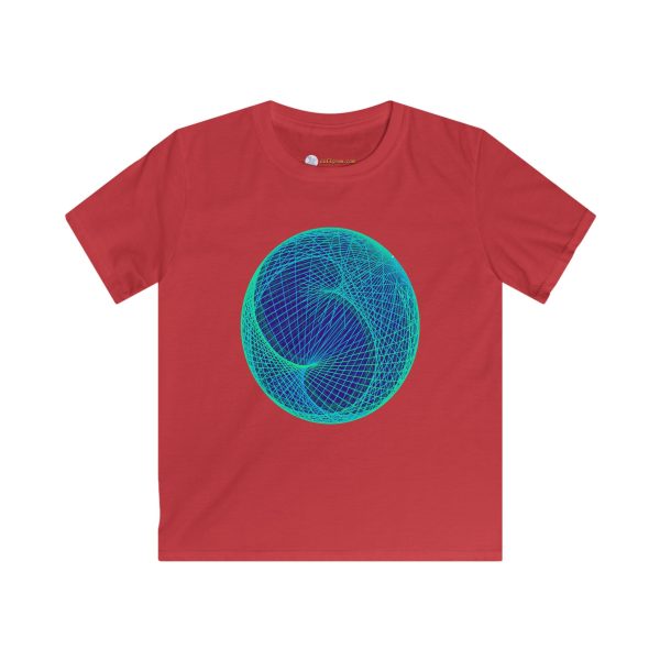 Kids Softstyle Tee: Ellipsoid Geodesics Phosphor - Image 7