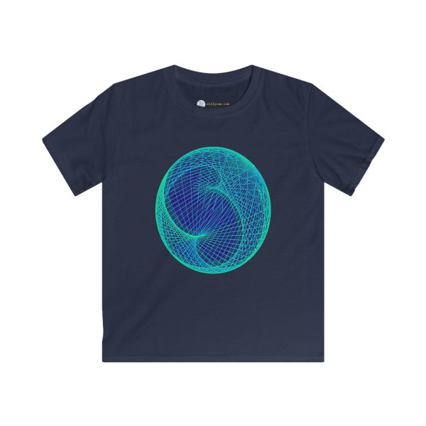Kids Softstyle Tee: Ellipsoid Geodesics Phosphor - Image 9