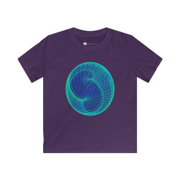 Kids Softstyle Tee: Ellipsoid Geodesics Phosphor - Image 10