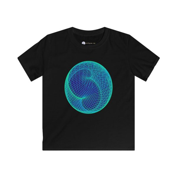 Kids Softstyle Tee: Ellipsoid Geodesics Phosphor - Image 8