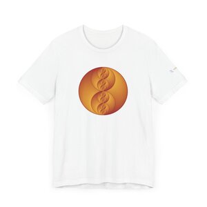 Unisex Tee: Binary Medallion Red