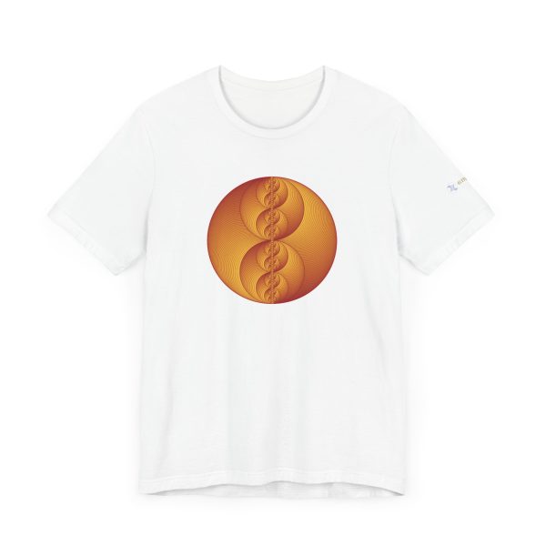 Unisex Tee: Binary Medallion Red