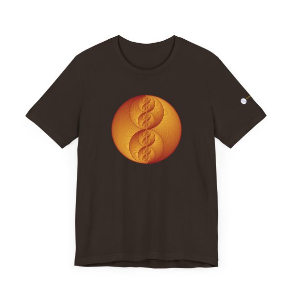 Unisex Tee: Binary Medallion Red - Image 7