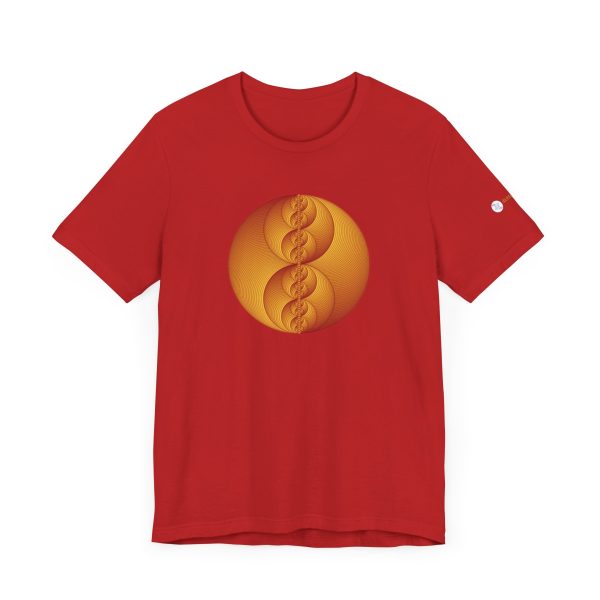 Unisex Tee: Binary Medallion Red - Image 6