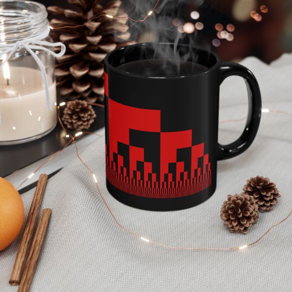 Ceramic Mug (11oz): Binary Cascade Red - Image 3