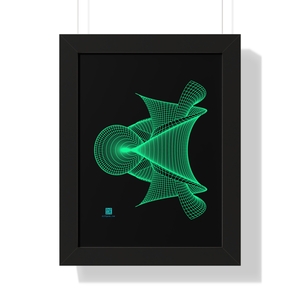 Framed Poster: Hyperbolic Surface Green Mesh