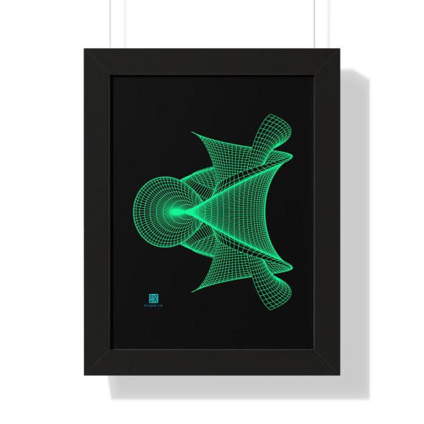 Framed Poster: Hyperbolic Surface Green Mesh
