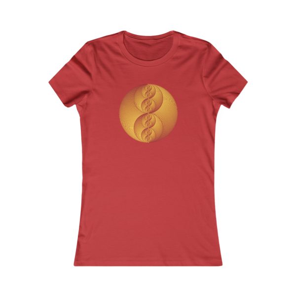 Women's Favorite Tee: Binary Medallion Red - Image 5