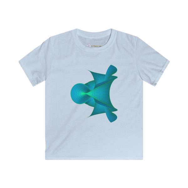 Kids Softstyle Tee: Kuen's Surface Aqua - Image 4