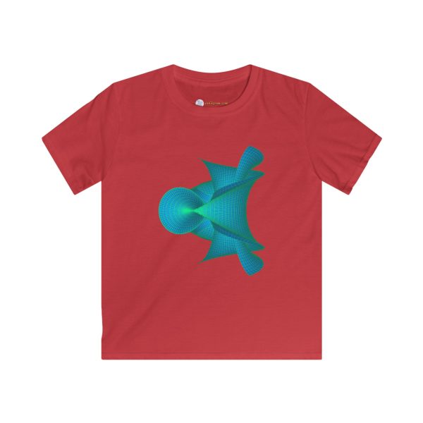 Kids Softstyle Tee: Kuen's Surface Aqua - Image 7