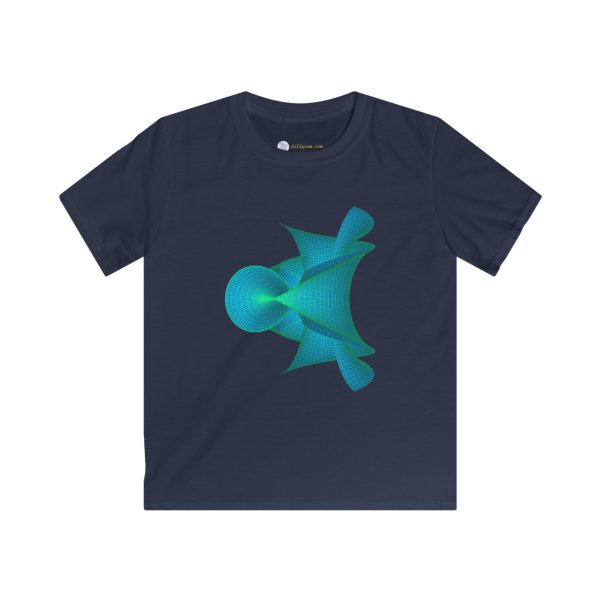 Kids Softstyle Tee: Kuen's Surface Aqua - Image 9