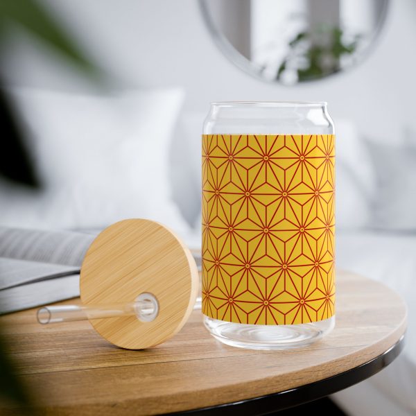Sipper Glass, 16oz: Hexagon Star Gold - Image 2