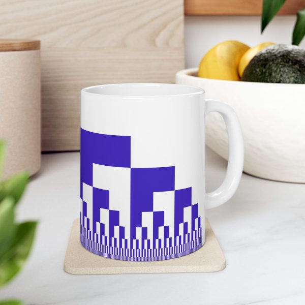 Ceramic Mug (11oz): Binary Cascade Blue - Image 2