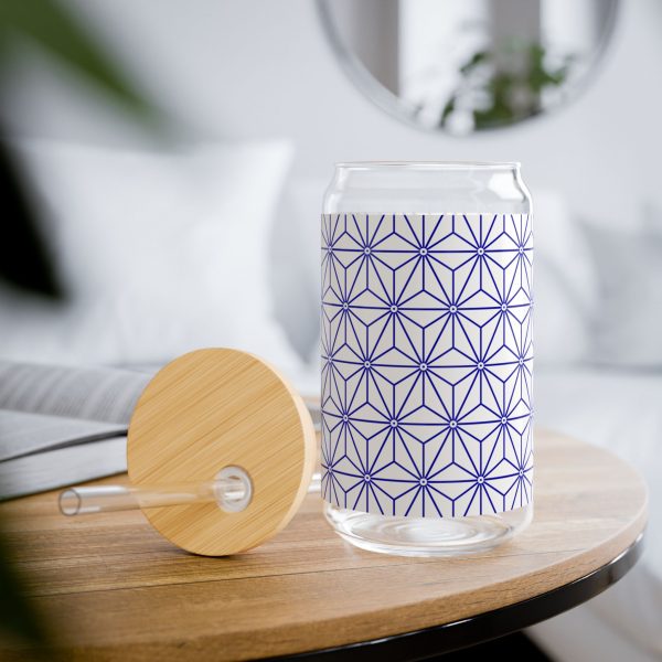 Sipper Glass, 16oz: Hexagon Star White - Image 2