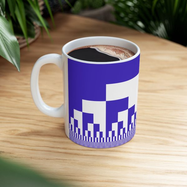 Ceramic Mug (11oz): Binary Cascade Blue - Image 3