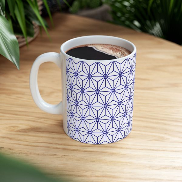 Ceramic Mug (11oz): Hexagon Star White - Image 3