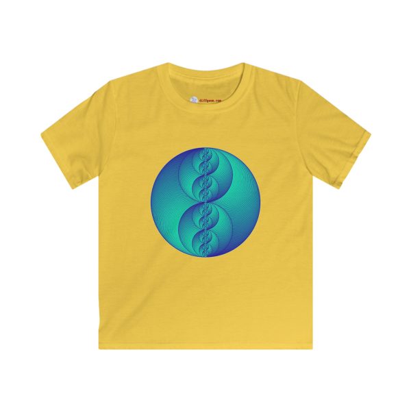 Kids Softstyle Tee: Binary Medallion Phosphor - Image 2