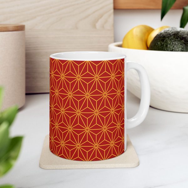 Ceramic Mug (11oz): Hexagon Star Red - Image 2