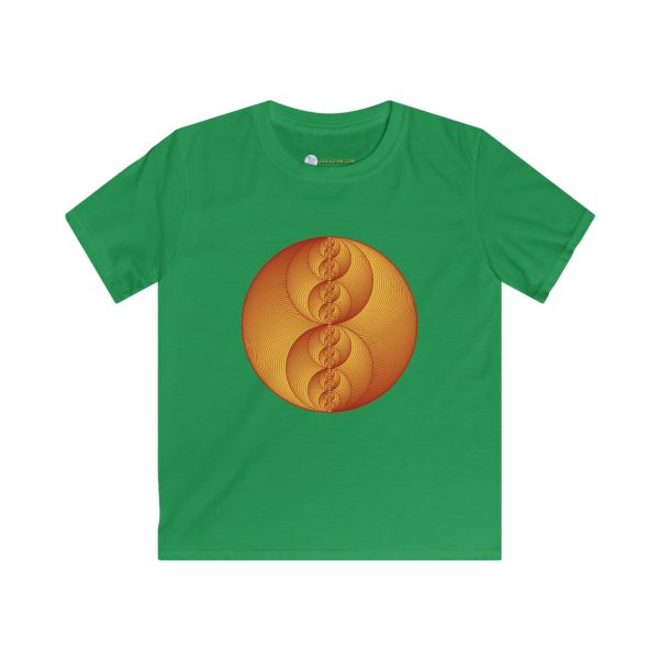 Kids Softstyle Tee: Binary Medallion Red - Image 3