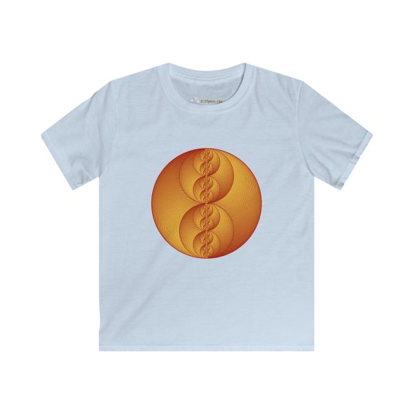 Kids Softstyle Tee: Binary Medallion Red - Image 4